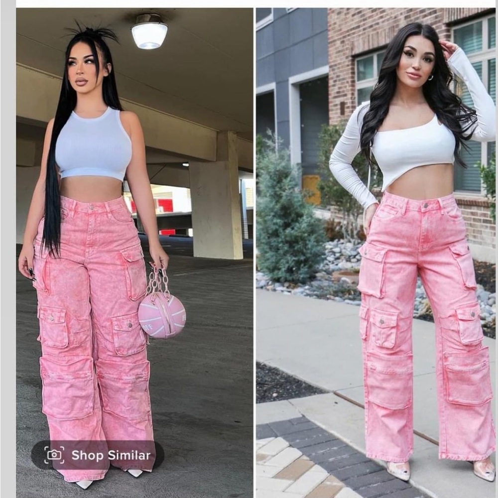 Pink cargo pants